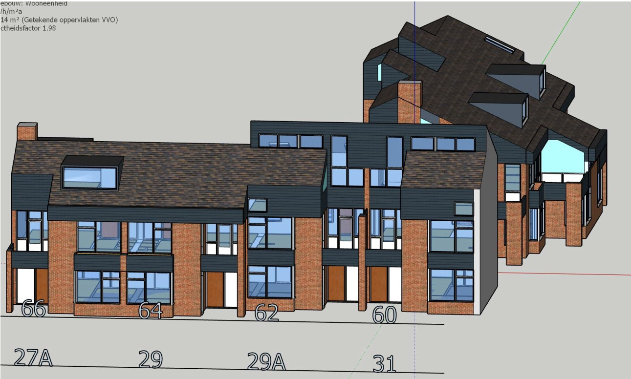 3D model van een woongebouw